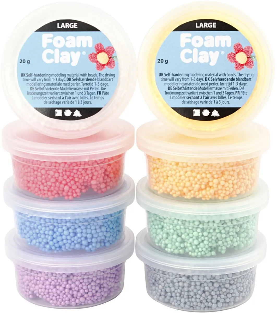 Creativ Company Foam Clay Large Basisset - 8 Kleuren