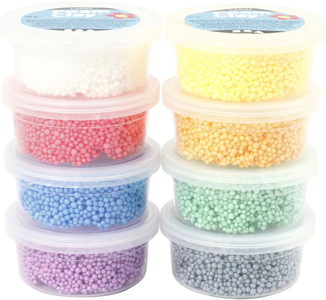 Creativ Company Foam Clay Large Basisset - 8 Kleuren