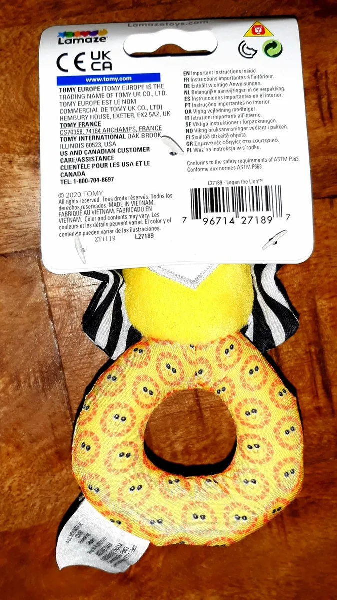Lamaze Logan de Leeuw Rammelaar/Teether - Knisperend - 5 Kleuren