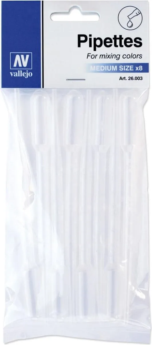 Vallejo Hobbyverf Pipettes Medium 3ml - 8 Stuks