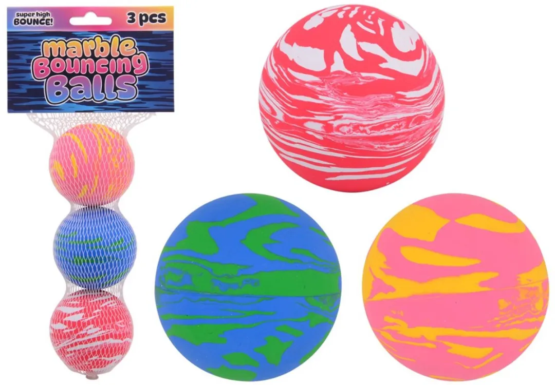Johntoy Marmer Stuiterballen 3 Stuks - Ø6cm