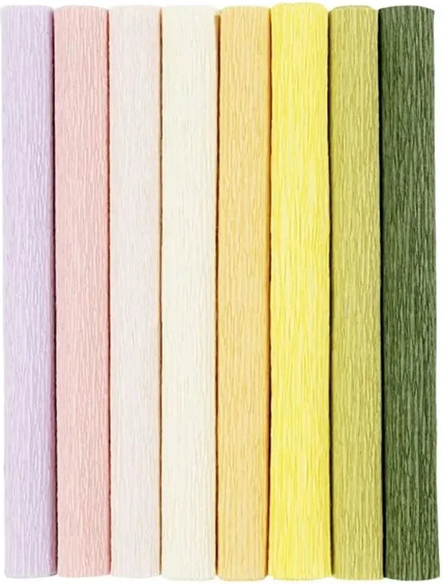 Creativ Company Crêpepapier Pastel Tinten - 8 Stuks 25x60cm
