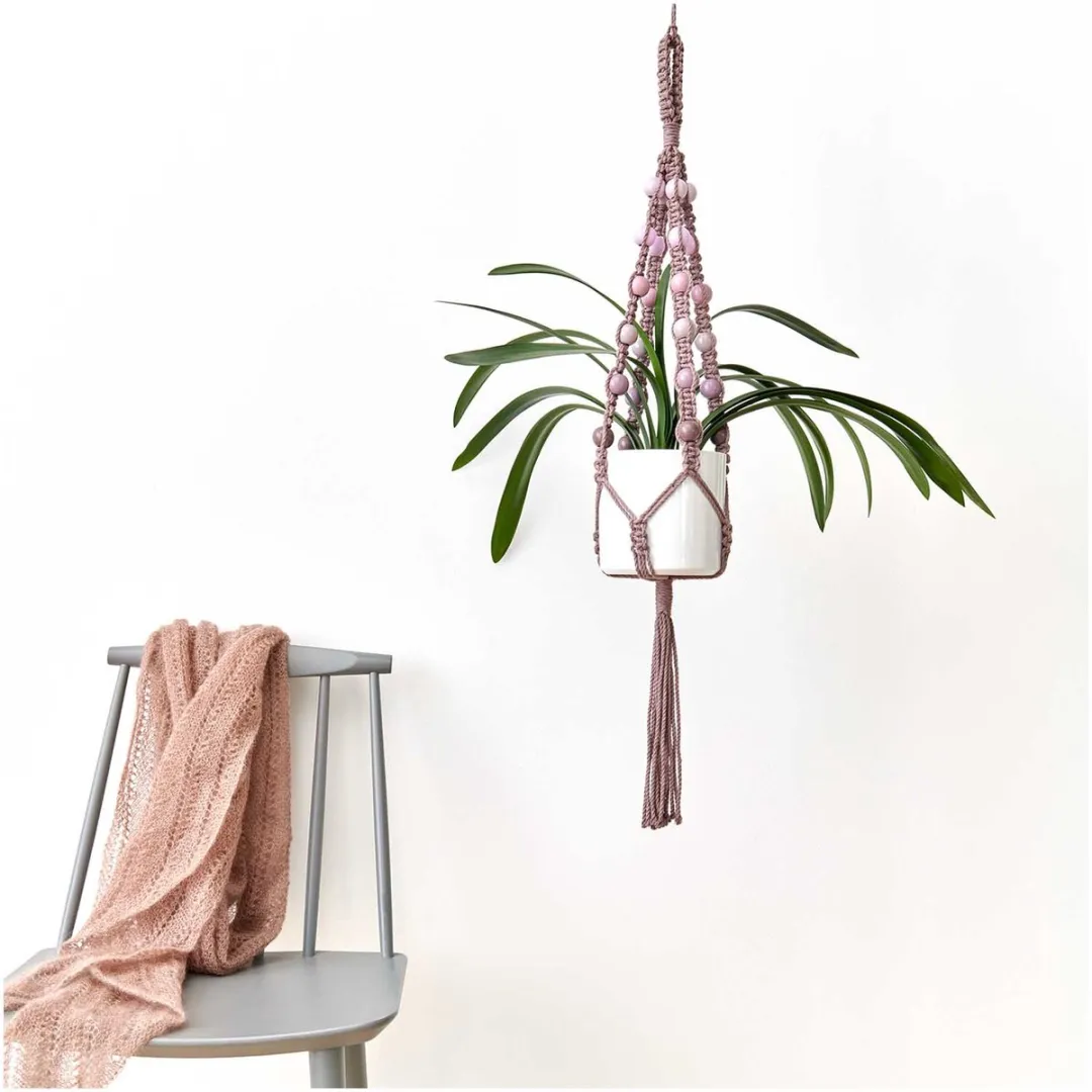 Rico Design Macramé Houten kralen 24 Stuks - Ø25mm - Roze Tinten
