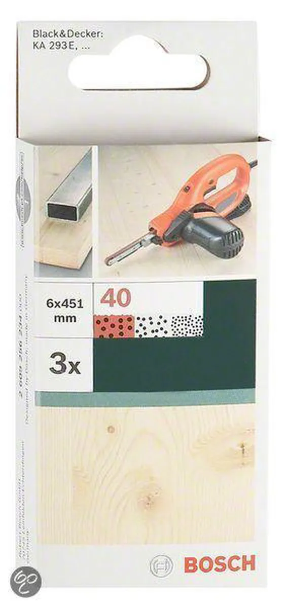 Bosch Schuurbandenset 3-delig voor Black & Decker Powerfile - Rood - 40