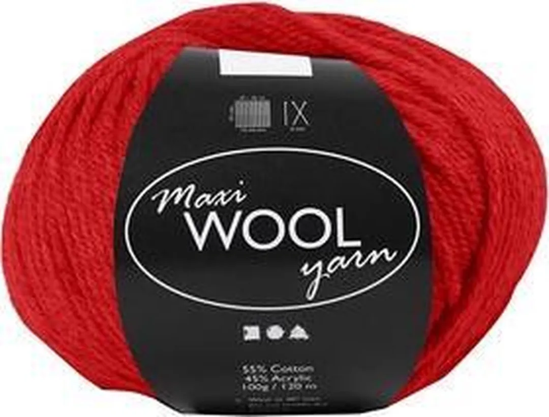 Creativ Company Wolgaren Rood 100g Bol