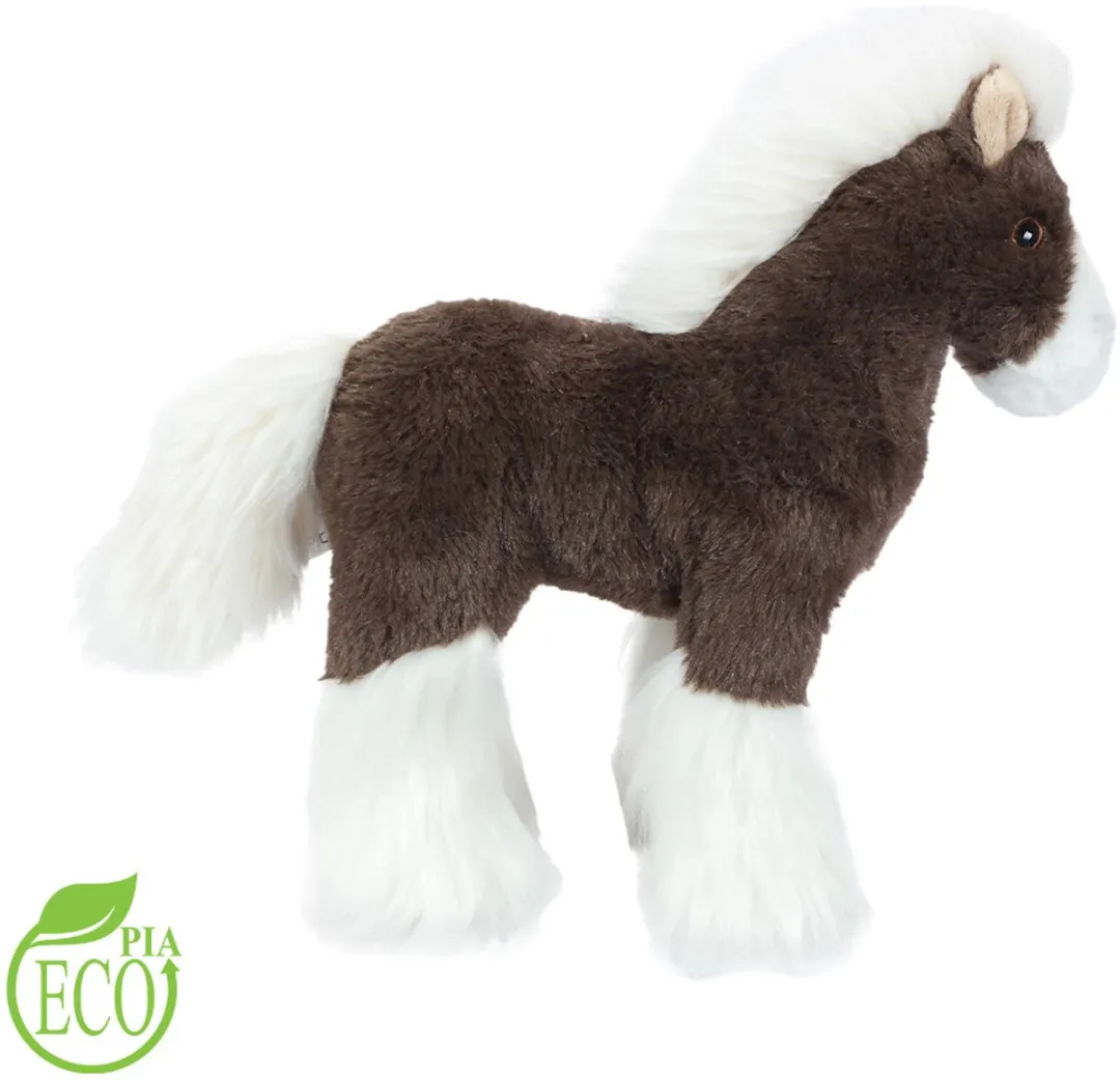 PIA Pluche Paarden Set - 2 Stuks 23cm - Zwart/Bruin