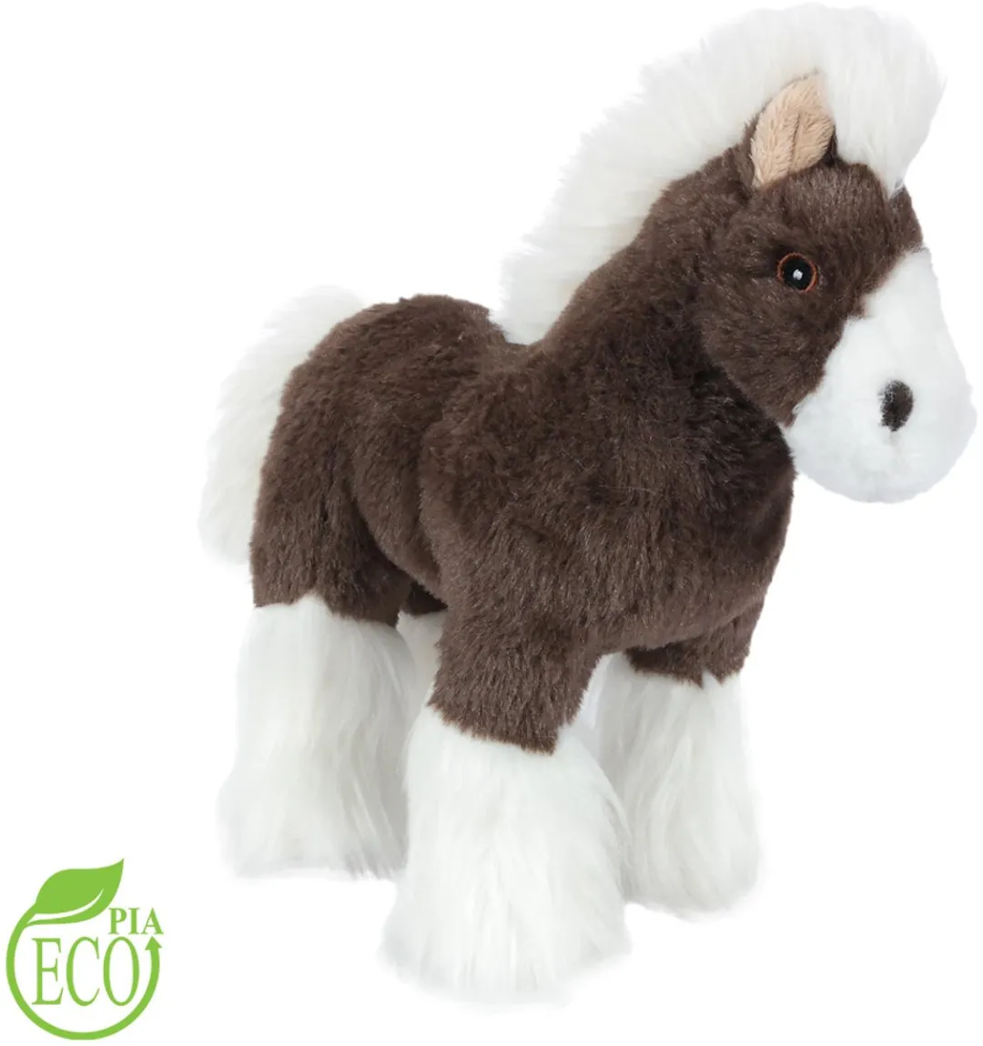 PIA Pluche Paarden Set - 2 Stuks 23cm - Zwart/Bruin