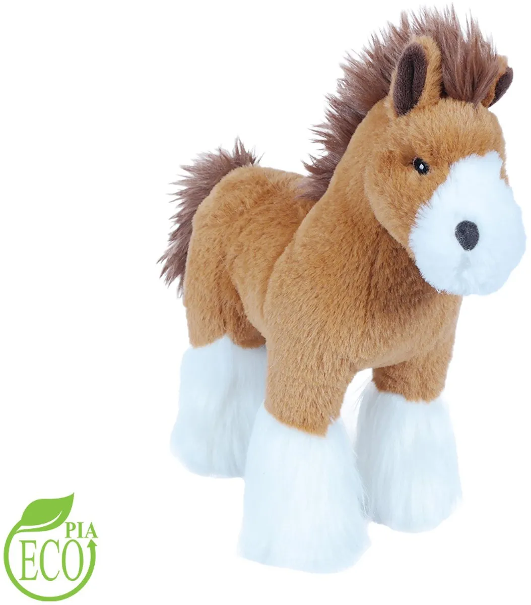 PIA Pluche Paarden Set - 2 Stuks 23cm - Zwart/Bruin