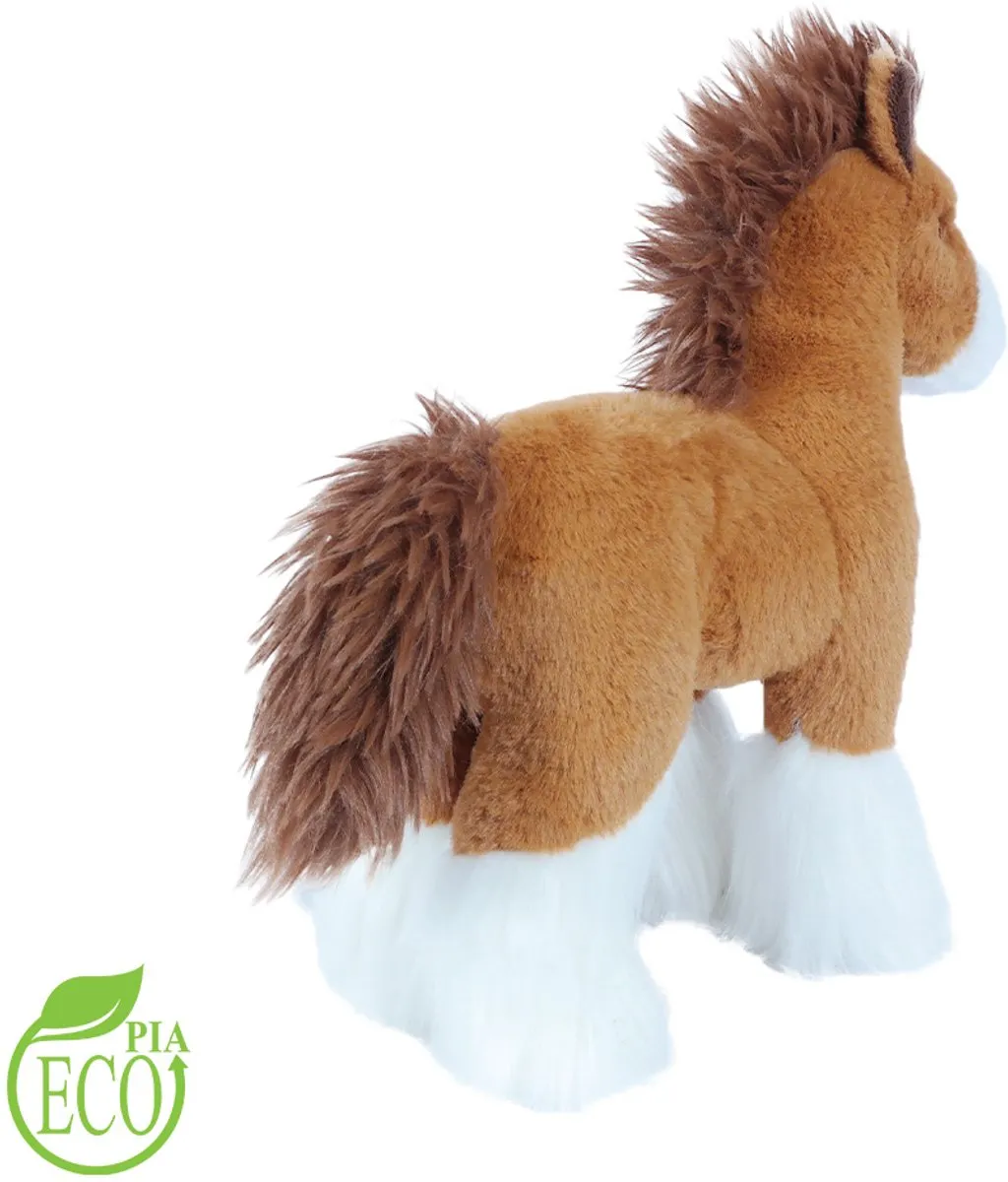 PIA Pluche Paarden Set - 2 Stuks 23cm - Zwart/Bruin