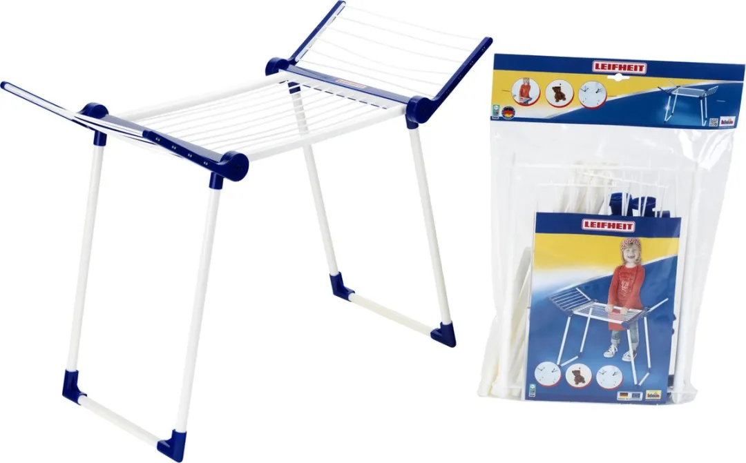 Klein Toys Leifheit Droogrek Inklapbaar 63x27x50cm - Blauw/Wit