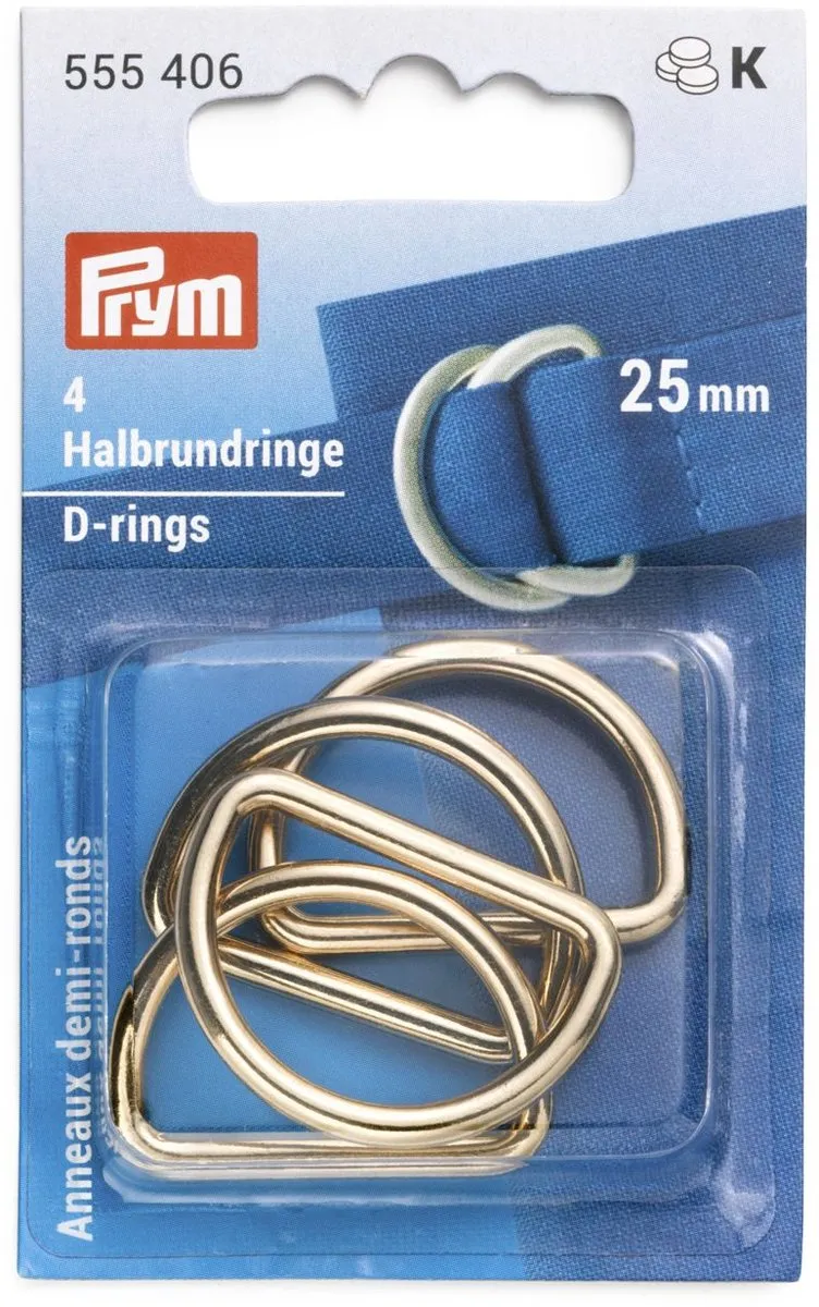 Prym Halfronde D-ringen 25mm - 4 Stuks - New Gold