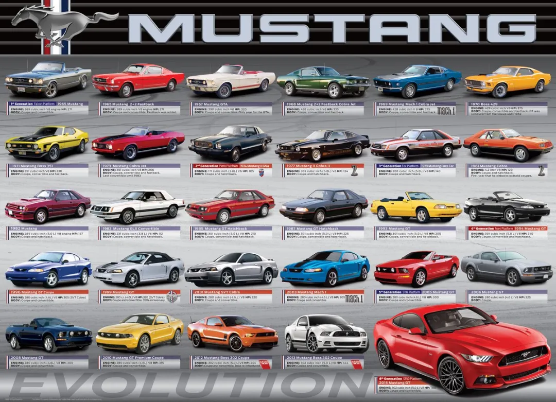 Eurographics - Ford Mustang Evolution - 1000 stukjes 68×48cm (b×h) - Legpuzzel