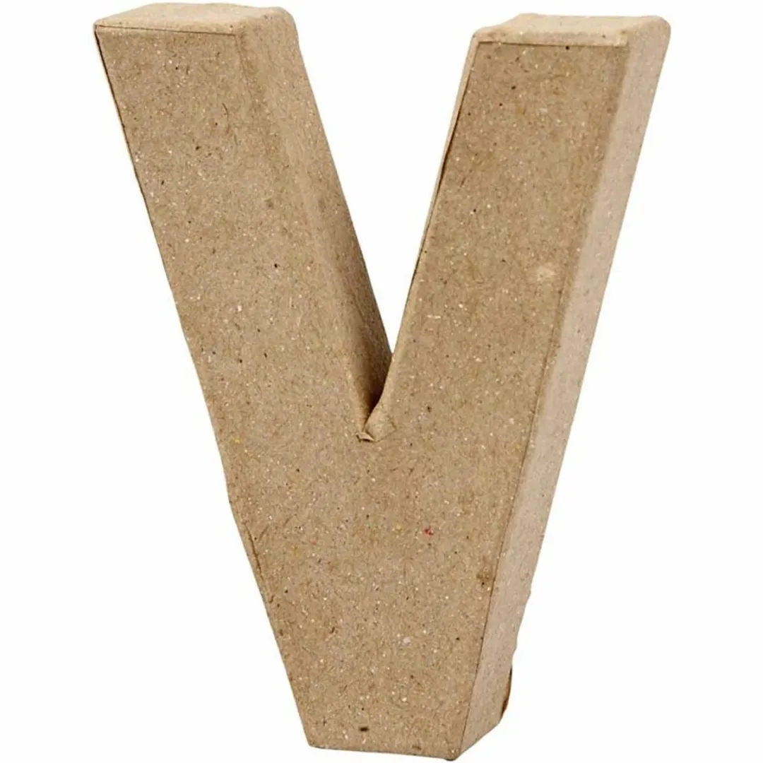 Creativ Company Creative Letter V Papier-mâché 10cm - Bruin