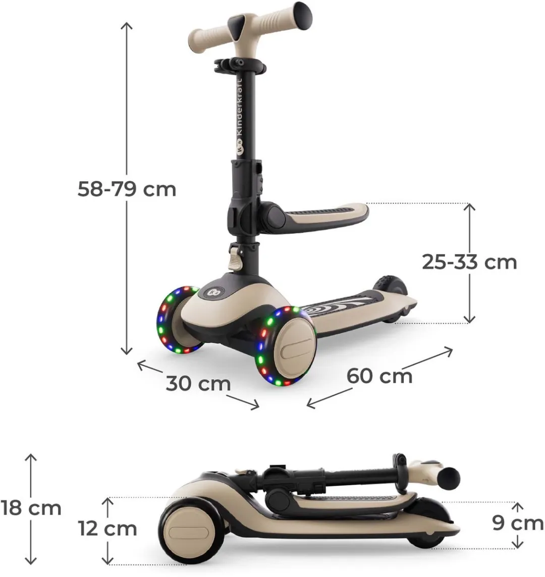 KinderKraft Halley 2 2-in-1 Loopfiets Driewieler - Wit - afbeelding 6 van 6