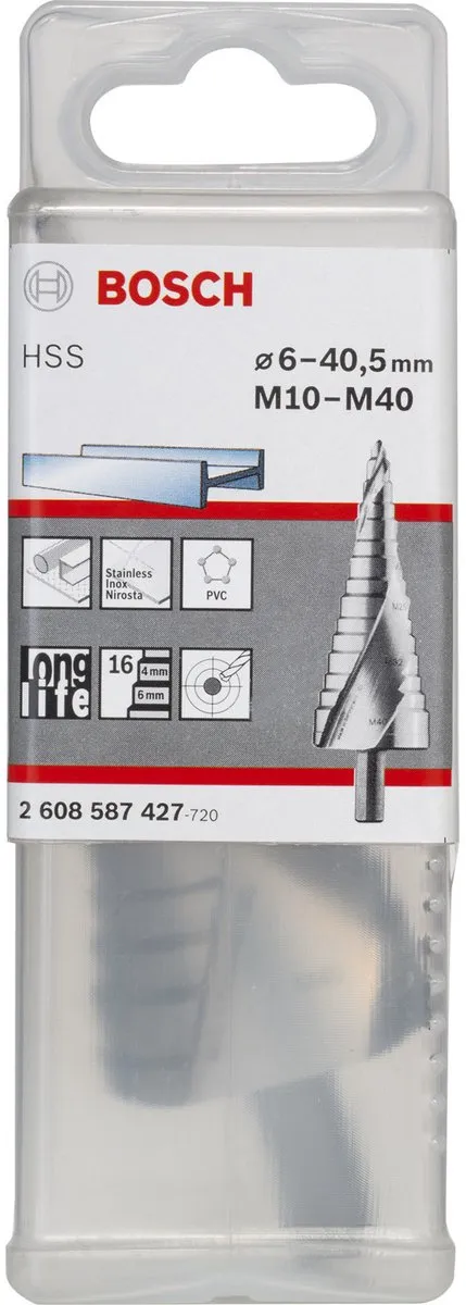 Bosch HSS Trappenboor M10-M40 6mm - 1 Stuk