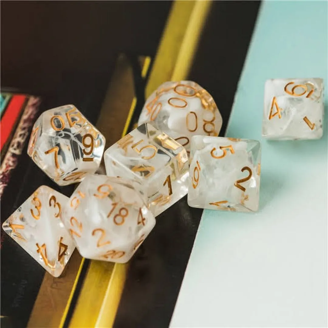 Lapi Toys D&D Polydice Set 7 Stuks - Wit/Transparant - afbeelding 6 van 6