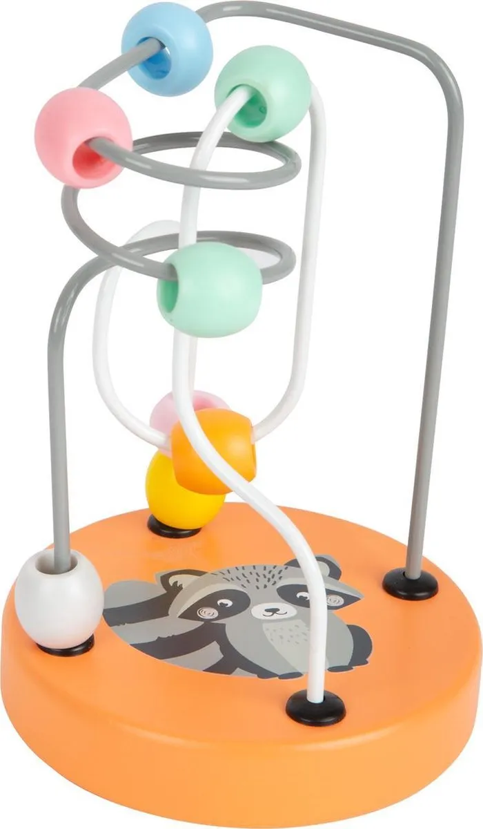 Small foot Pastel Wasbeer Kralenspiraal - Houten Speelgoed 1+
