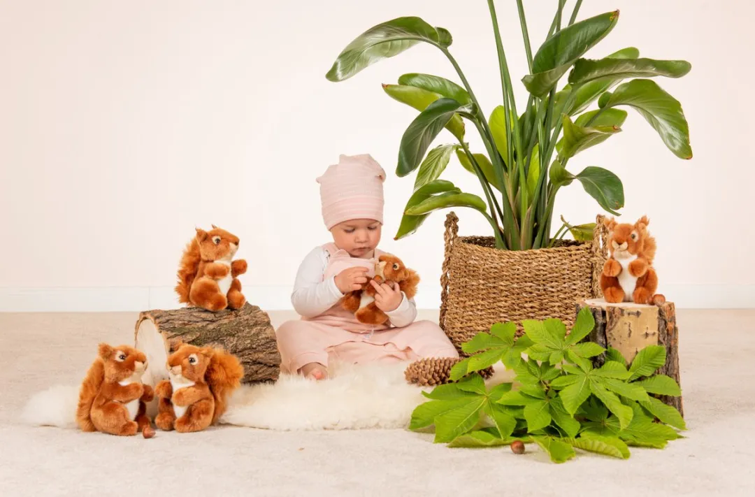 Teddy Hermann Knuffel Eekhoorn - Rood - 14cm