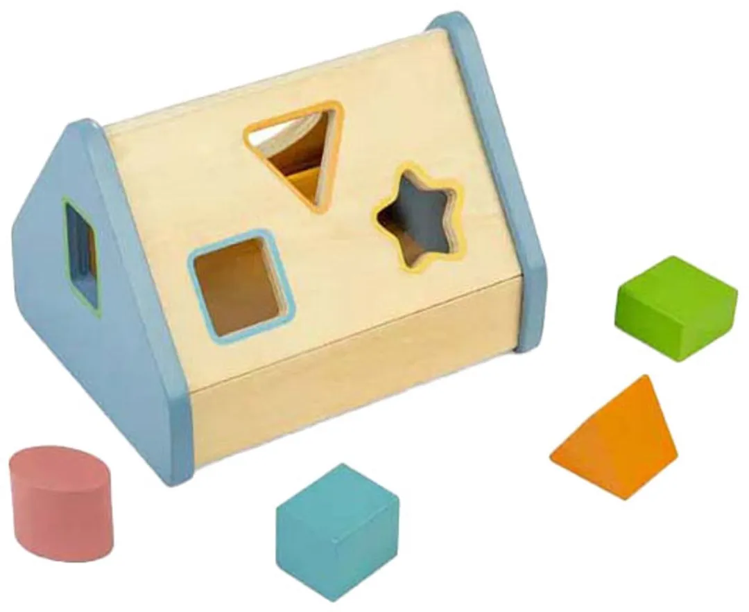 BIGJIGS Houten Vormenstoof Huisje 37065 - Multicolor
