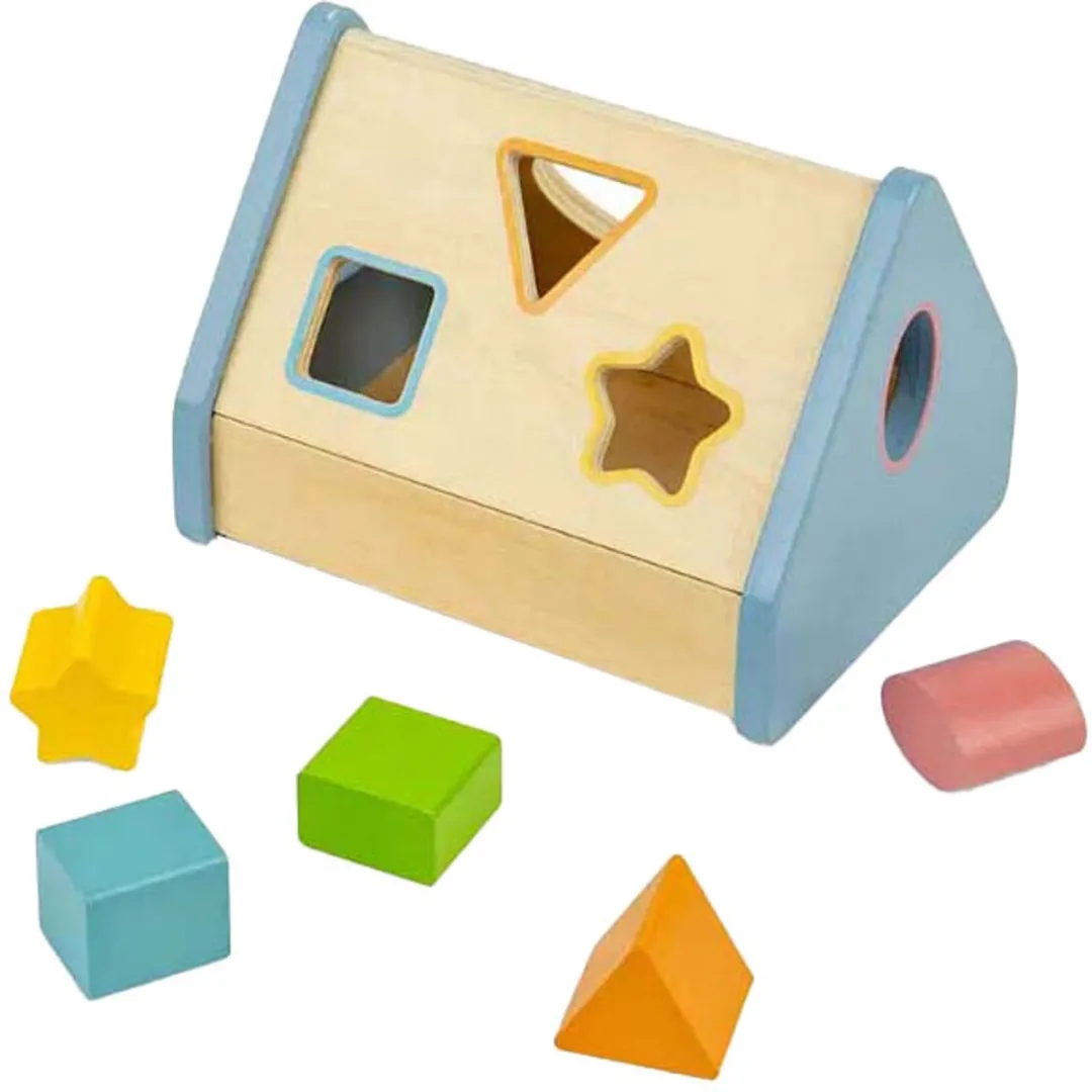 BIGJIGS Houten Vormenstoof Huisje 37065