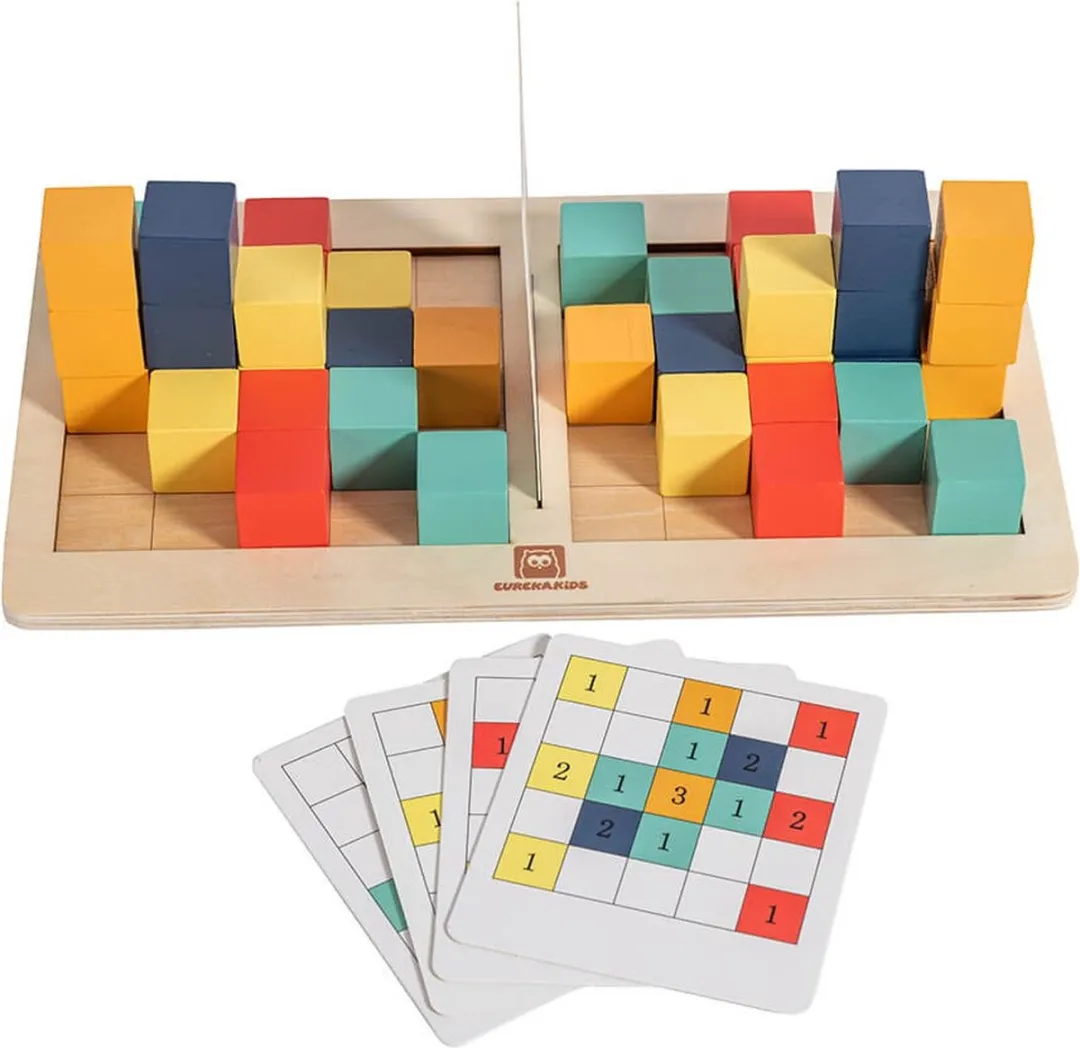 Eurekakids Block Competition Ruimtelijk Inzichtspel - 40 Houten Blokken
