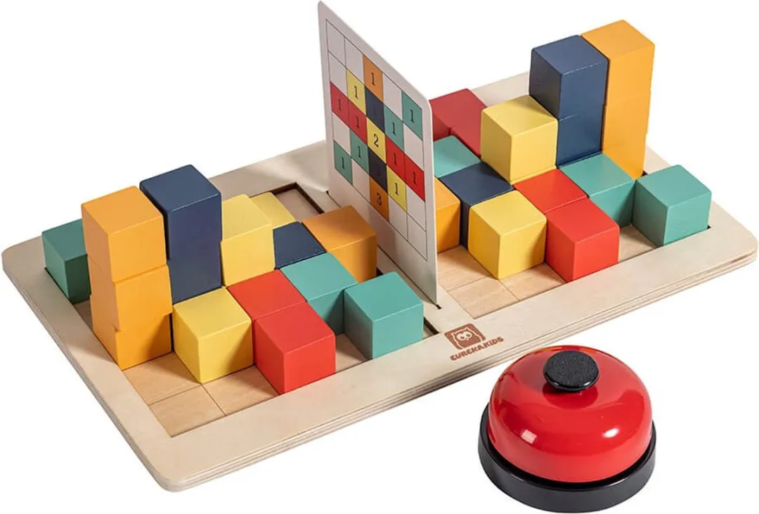 Eurekakids Block Competition Ruimtelijk Inzichtspel - 40 Houten Blokken