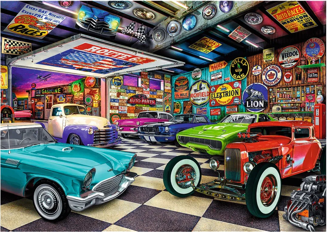 Trefl Legpuzzel 1000 Stuks Premium Plus Tea Time Car Collectors Garage - Multicolor