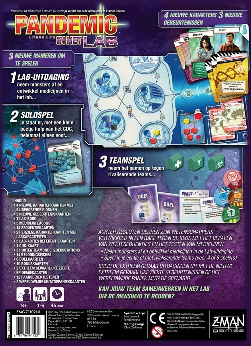 Z-Man Pandemic In Het Lab Uitbreiding - Bordspel ZMG71102NL