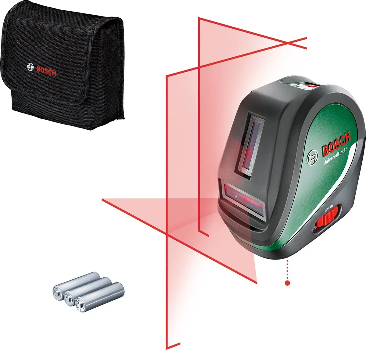 Bosch UniversalLevel 3 Kruislijnlaser - 3x AA Batterijen