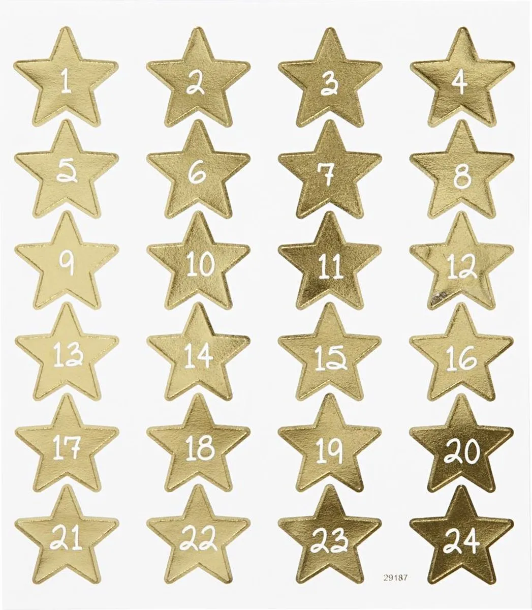 Creativ Company Advent Stickers Gouden Sterren 1-24