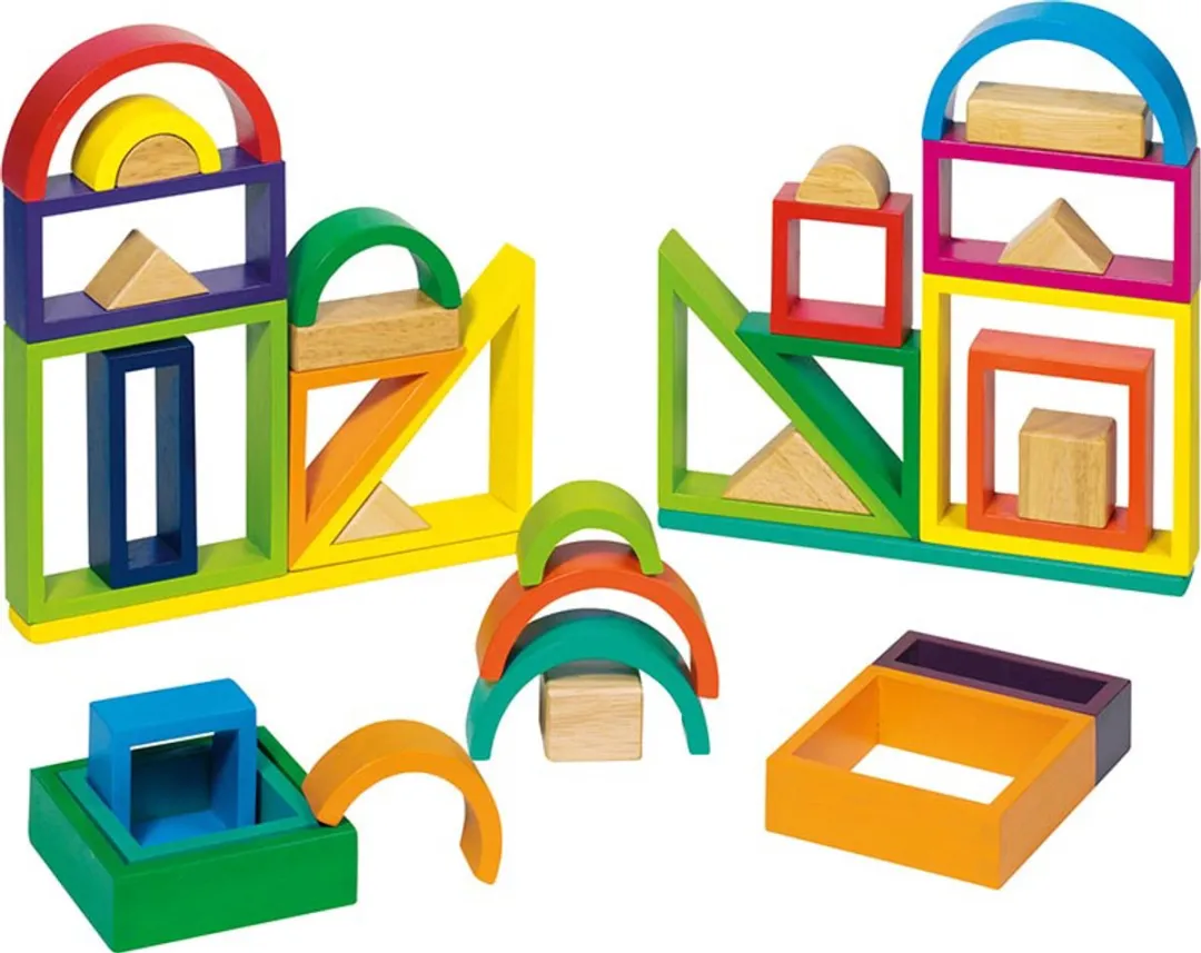 Goki Rainbow Building Bricks 38 Stuks - Multicolor