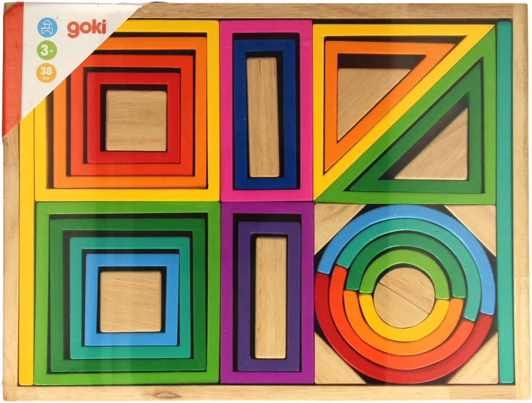 Goki Rainbow Building Bricks 38 Stuks - Multicolor