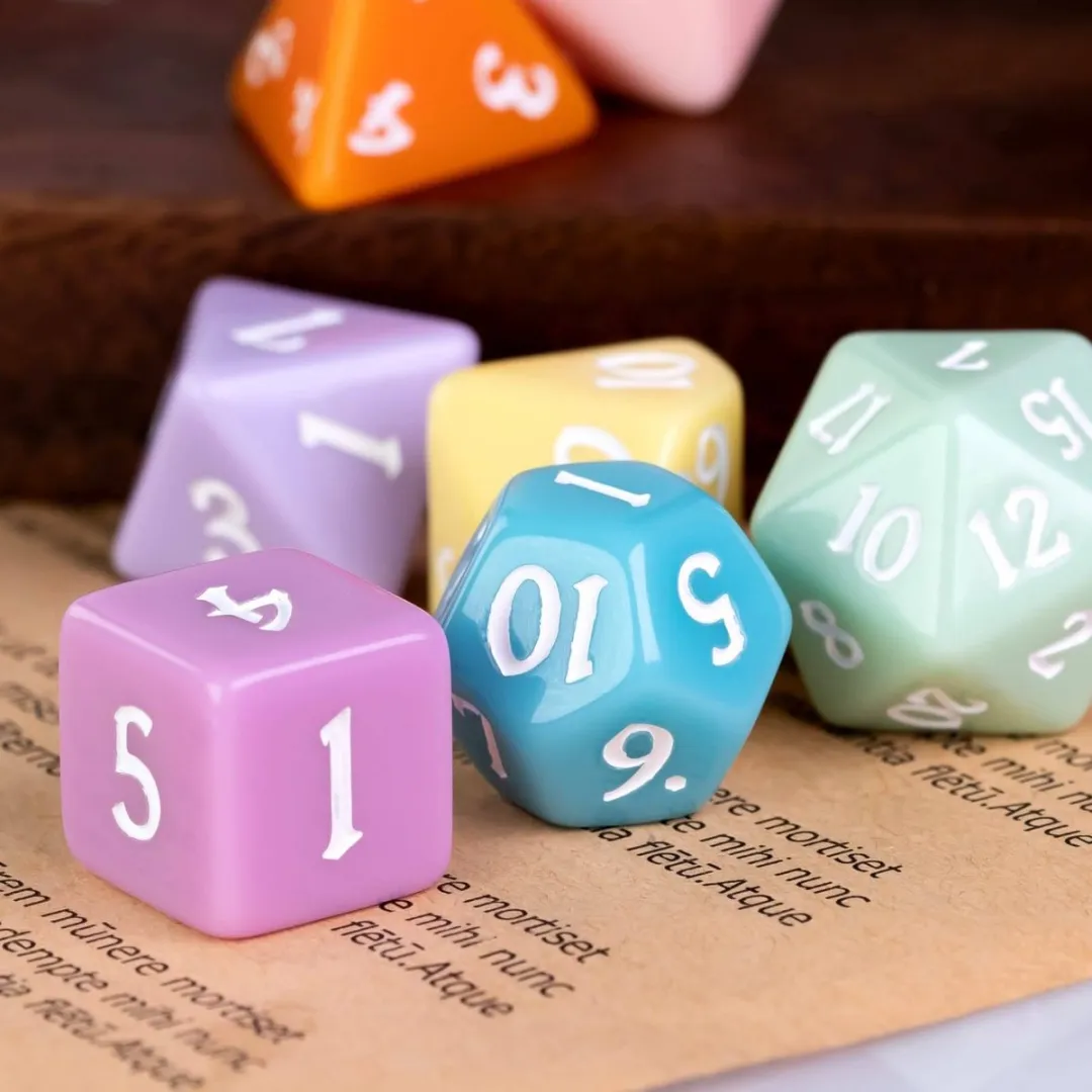 Lapi Toys D&D Dobbelstenen Set 7 Stuks - Pastel Meerkleurig