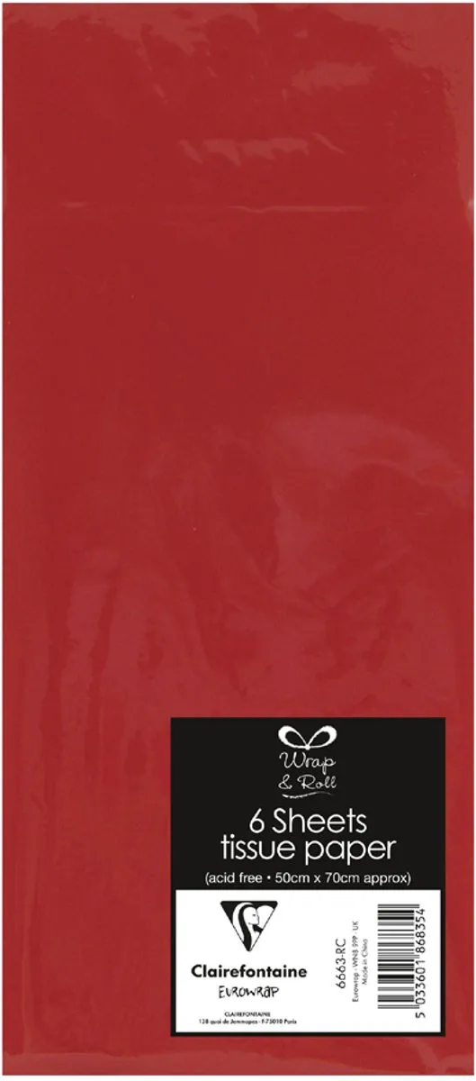 Clairefontaine Zijdepapier Rood - 6 Stuks