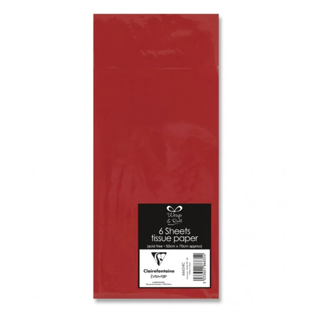 Clairefontaine Zijdepapier Rood - 6 Stuks