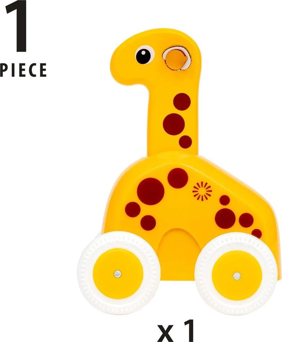 BRIO Push & Go Giraffe Speelgoedvoertuig 30229 - Geel