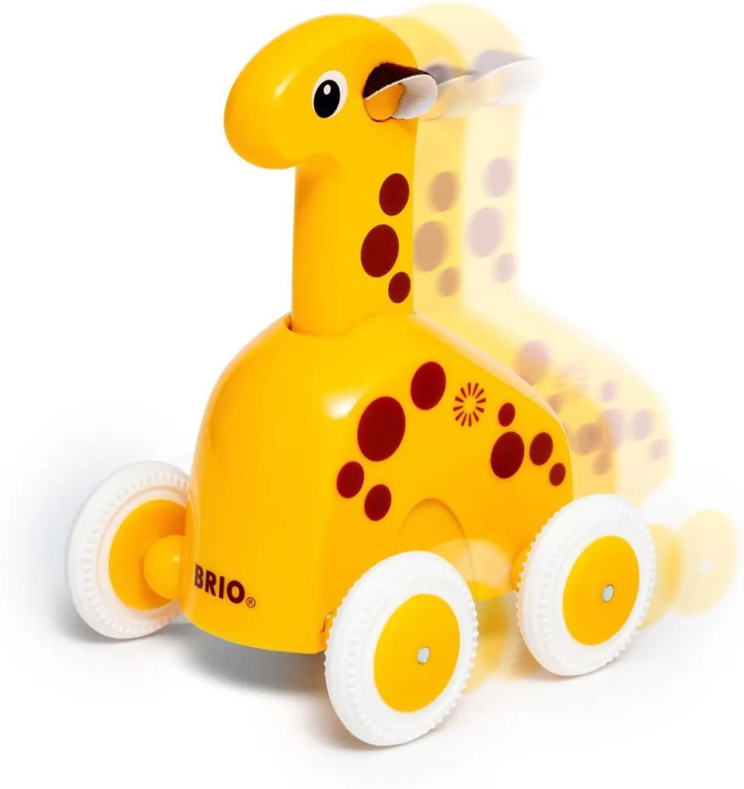 BRIO Push & Go Giraffe Speelgoedvoertuig 30229 - Geel