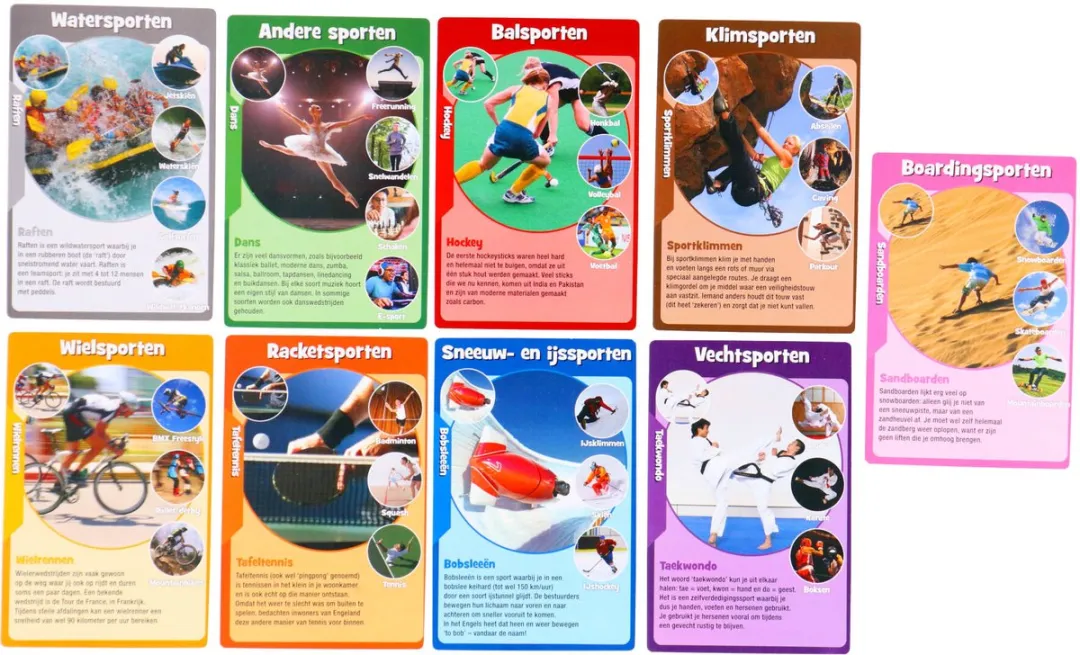 Extreme sporten weetjes kwartet - Kaartspel - Boordevol feitjes over de gevaarlijkste sporten