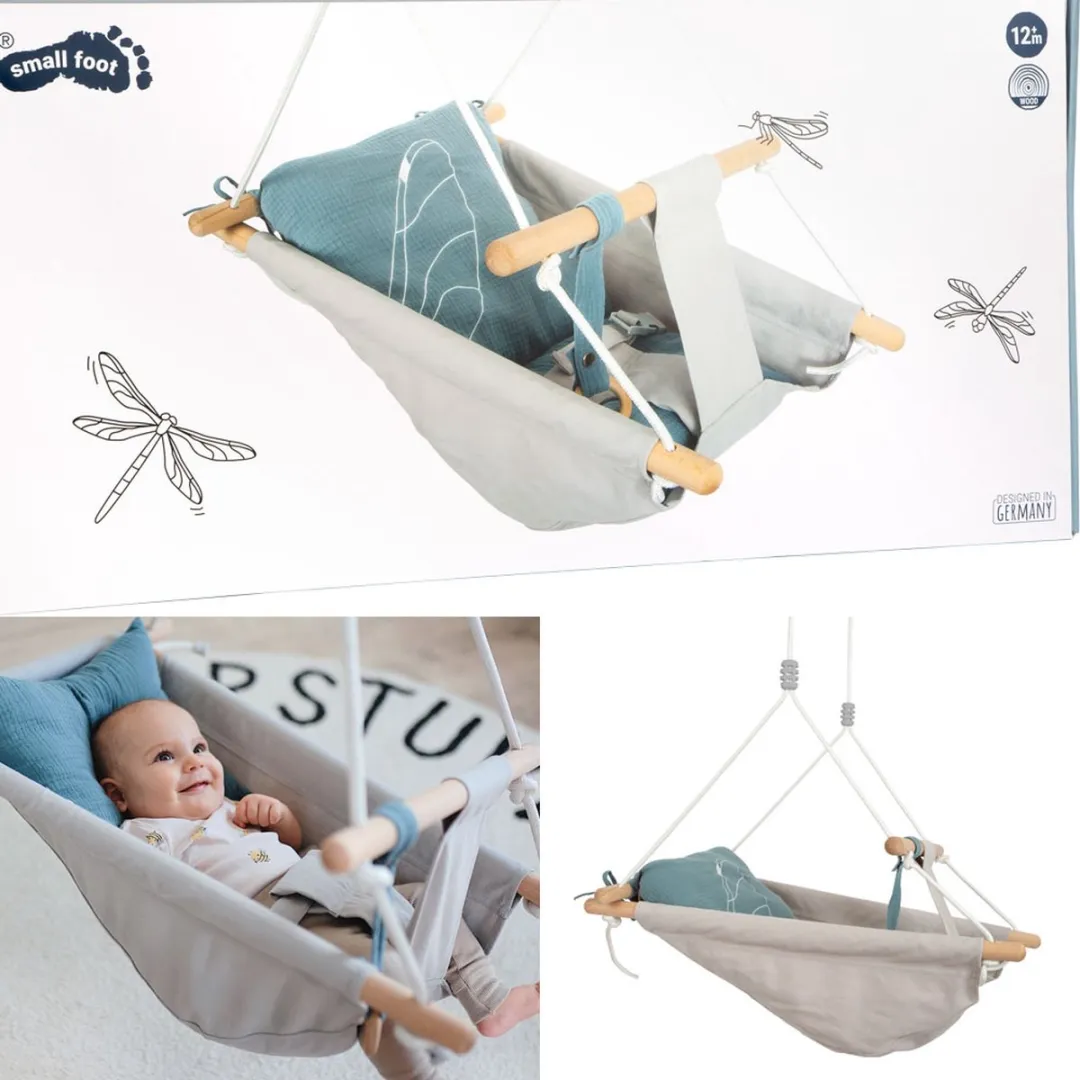 Small Foot Houten Babyschommel Zeekust - Petrol/Blauw