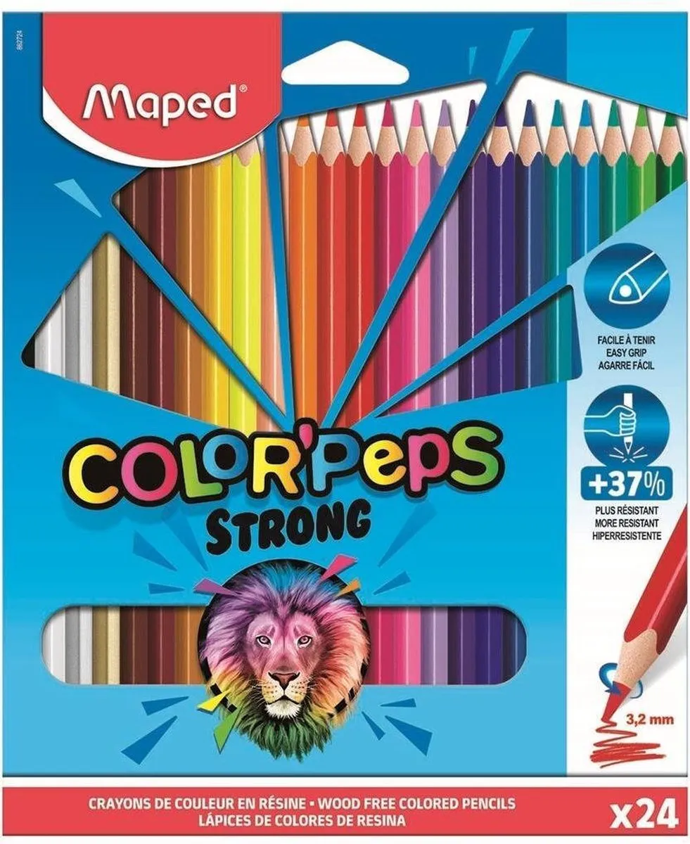 Maped Color'Peps Strong Kleurpotloden 24 Stuks - Kleurenmix