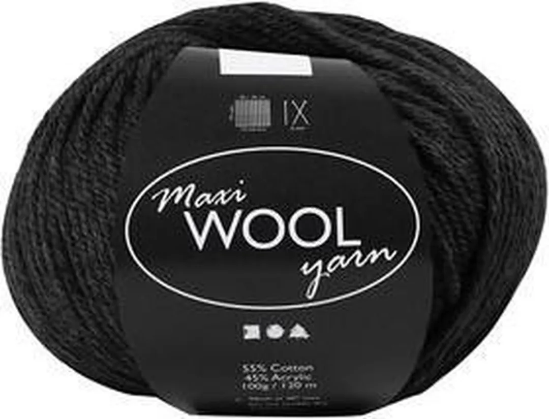 Creativ Company Wolgaren 100g - 125m Zwart