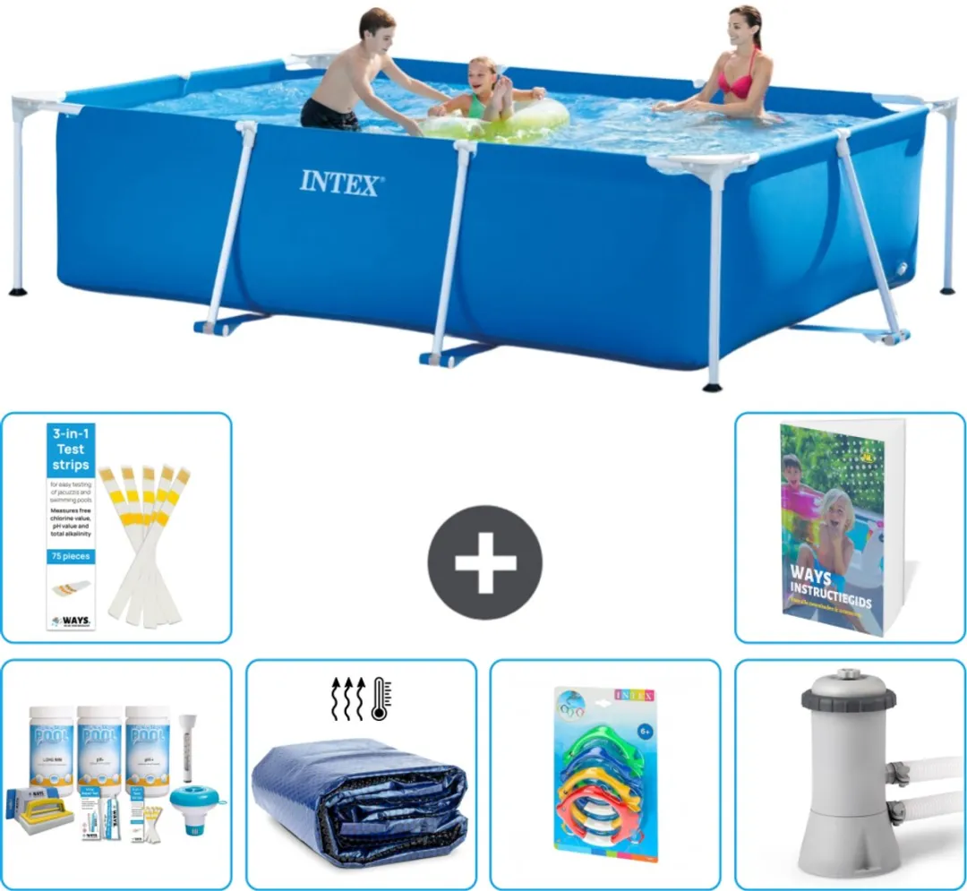 Intex 28272NP-Blauw Rechthoekig Frame Zwembad 300x200x75cm