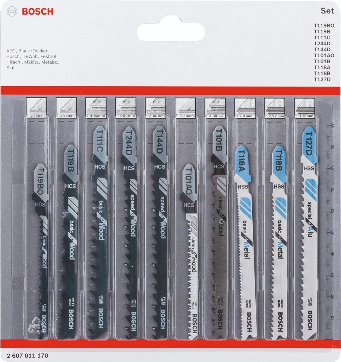 Bosch Decoupeerzaagbladen 10-delig