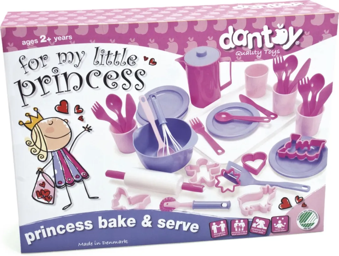Dantoy Bakservies Prinses - 35-delig - Roze/Paars/Wit