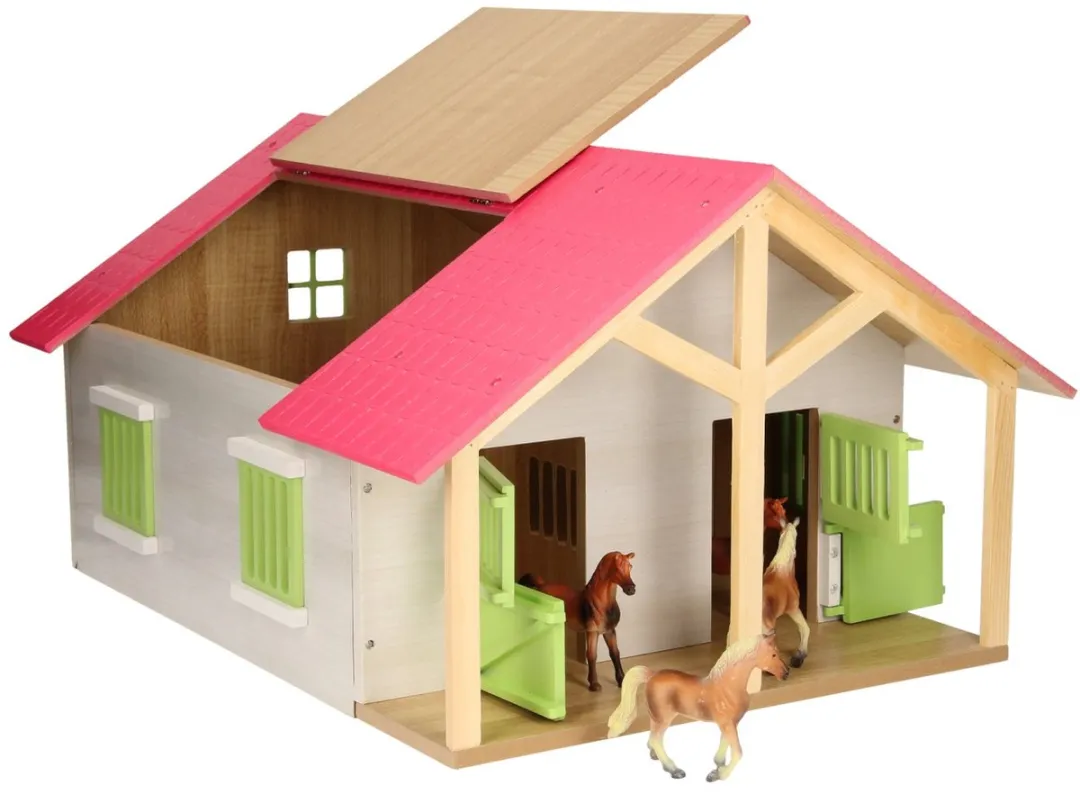 Kids GLOBE Paardenstal Roze - 1:24