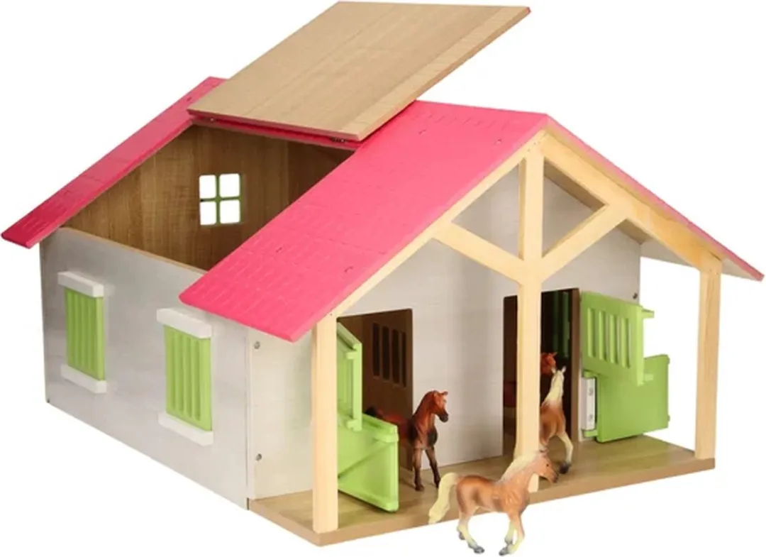 Kids GLOBE Paardenstal Roze - 1:24
