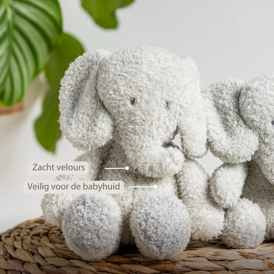 Nattou Teddy Knuffel Olifant 25cm - Grijs