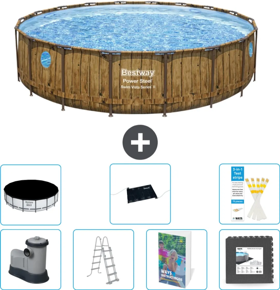 Bestway Power Steel Swim Vista Zwembad 549cm - 23.062L - Bruin