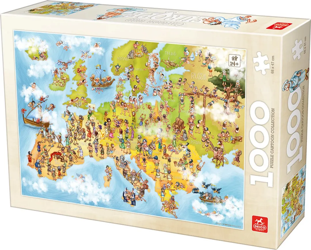 D-Toys Cartoon Map of Europe Puzzel 1000 Stuks