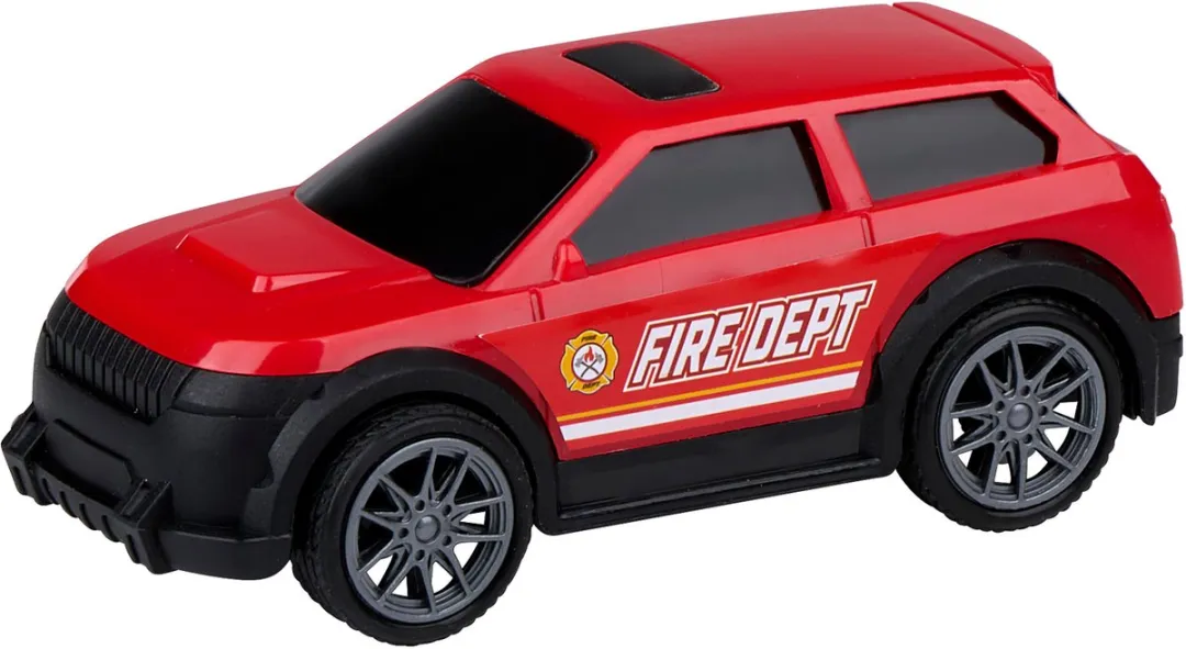 Eddy Toys Brandweerwagen Set 3 Stuks - Rode Set met Brandweerauto, Helikopter & Oplegger